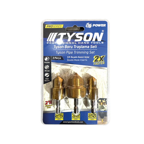 TYSON BORU TRAŞLAMA SETİ 3 PARÇA 20MM-25MM